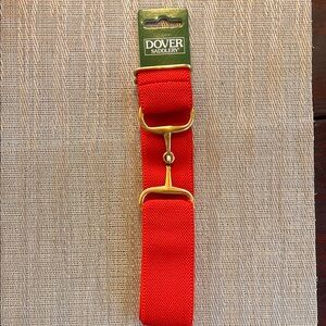 Dover Saddlery Red Belt with Gold Buckle